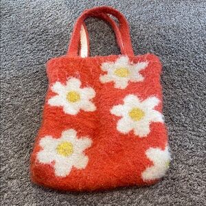 Free People Orange Floral Tote Bag